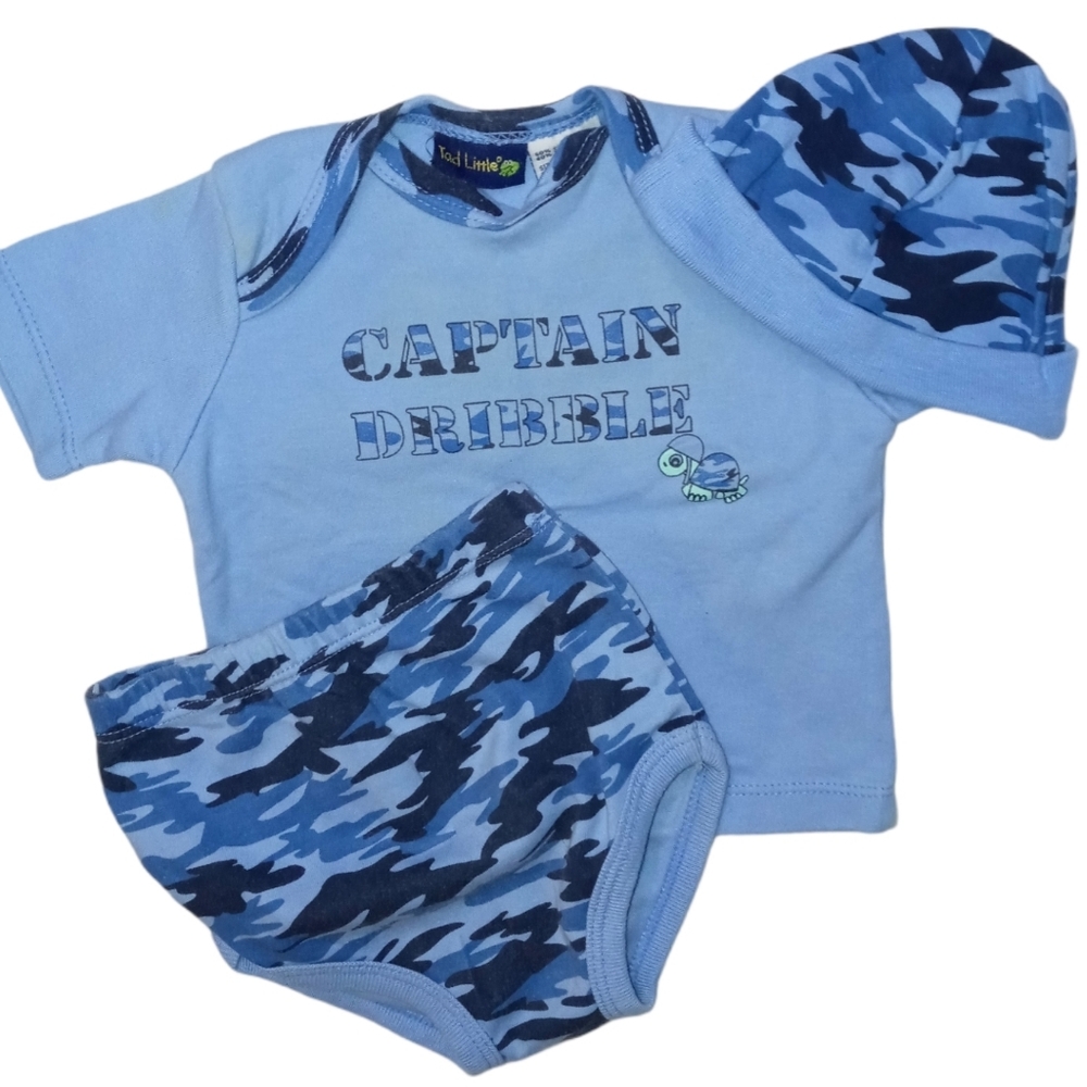 Tad Little 3 Piece Set Shirt, Diaper Cover, & Hat